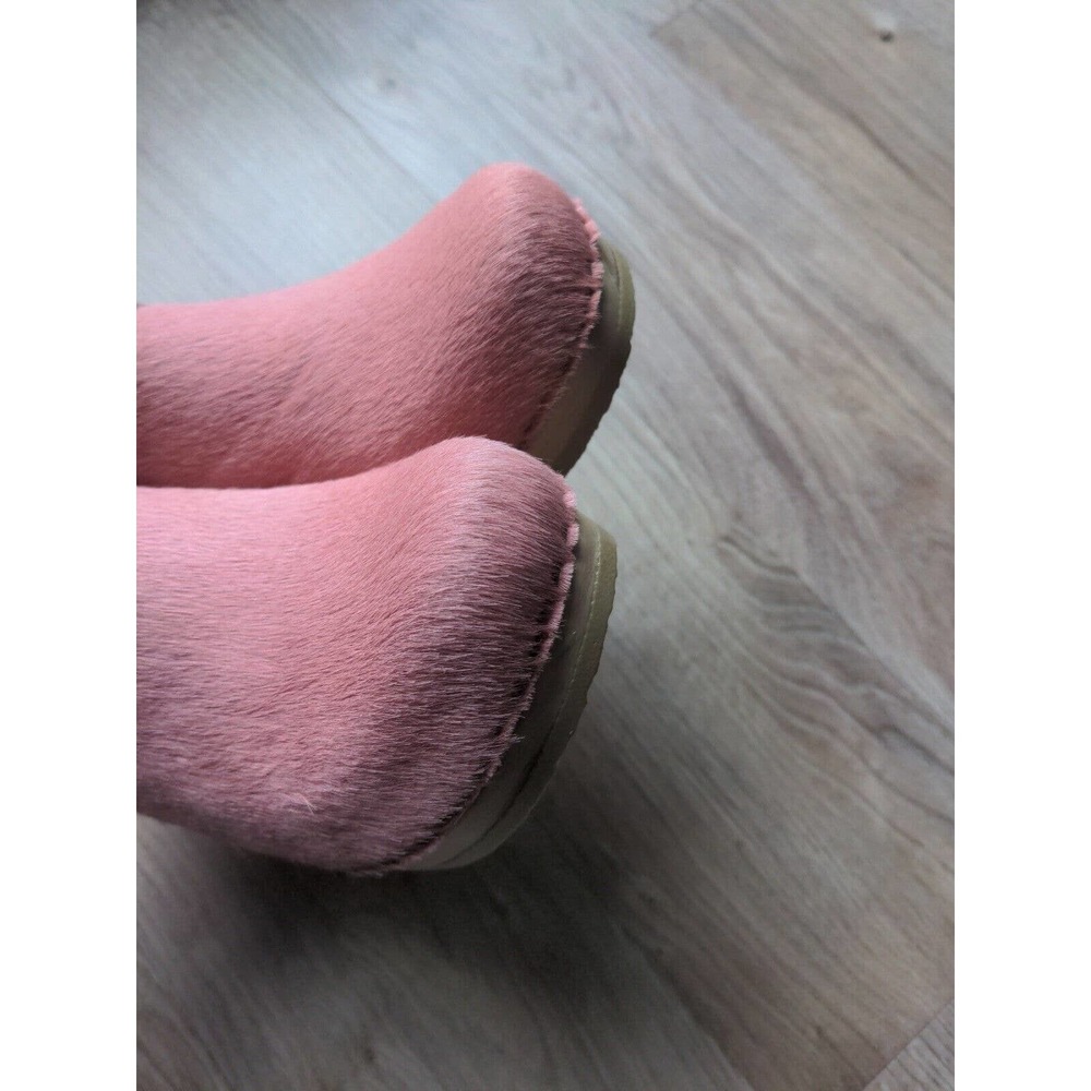 No.6 Old School Clogs High Heel Pink Pony Hair Womens 7.5 - 8 EU 38 - Picture 3 of 16